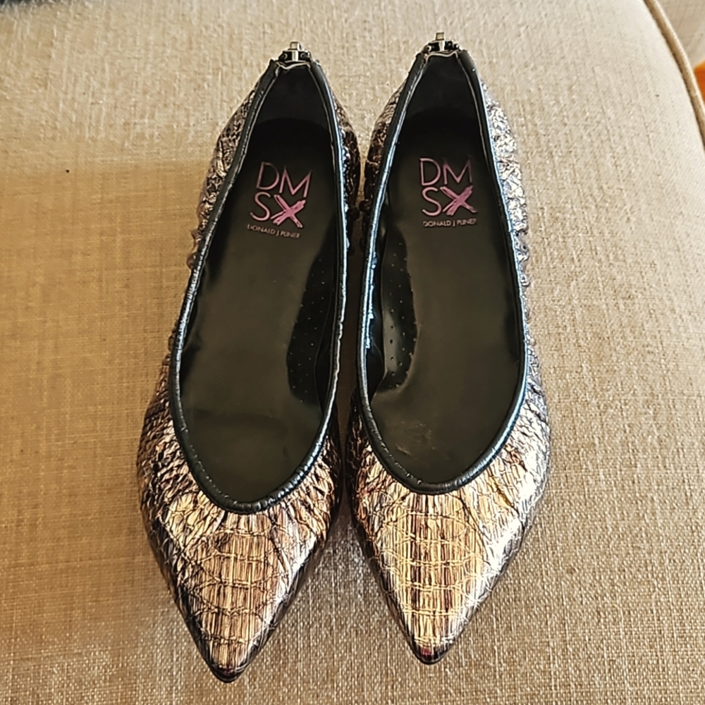 DMSX Metallic snakeskin flats
